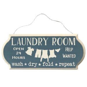 Vintage Style Wash Dry Fold Repeat Laundry Sign - Handmade